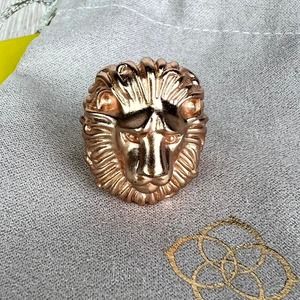 Kendra Scott Collin Lion cocktail statement ring Rose Gold Size 8